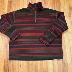 J Crew Mens medium striped  Half Zip Pullover Sweater